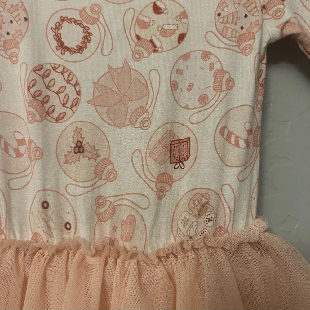 In My Jammers blush ornament christmas tiered tutu bamboo dress size 3T